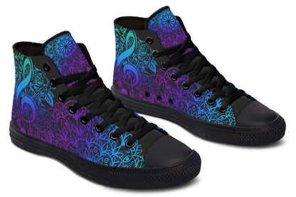 Printed Couple High-top Canvas Shoes