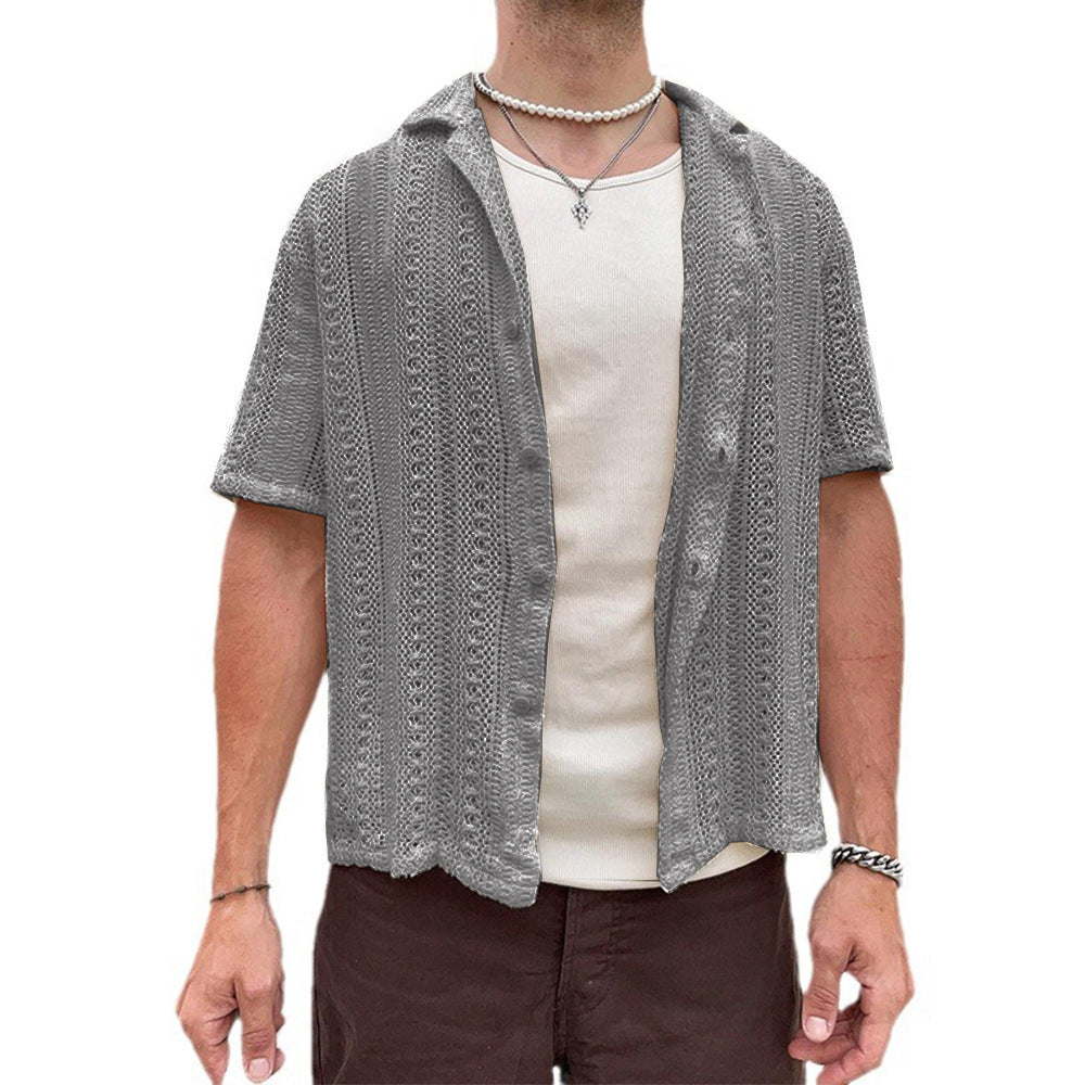 Leisure Knitted Cardigan Short Sleeve