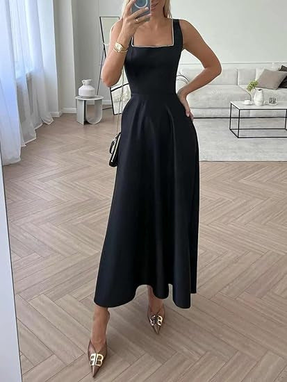 Women's Long Low Cut Sleeveless Dress