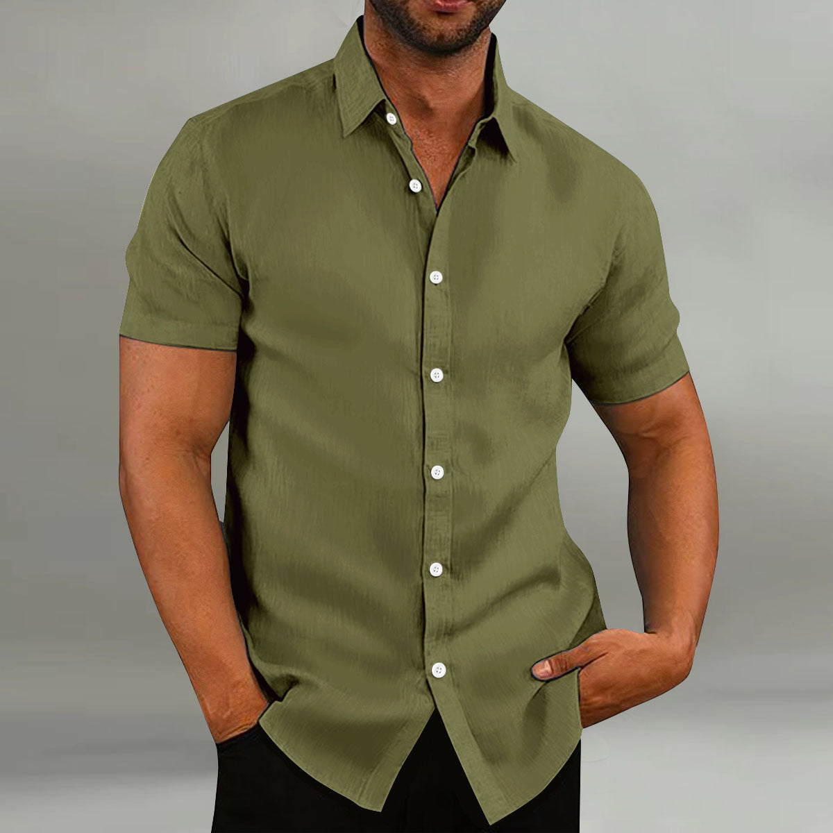 Vintage Short Sleeves Cotton Shirt